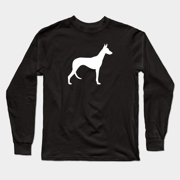 Ibizan Hound Silhouette Long Sleeve T-Shirt by Coffee Squirrel